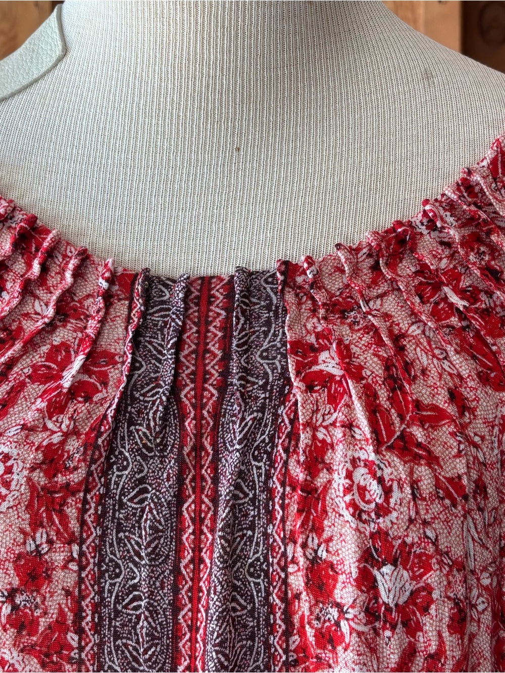 Lucky Brand Boho Floral Peasant Top 100% Viscose Size 2X - Picture 2 of 8